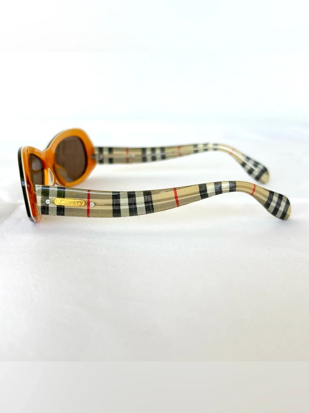 BURBERRY M-6937 1353 Kids Brown Lenses Burgundy Frame Checker Temples Sunglasses